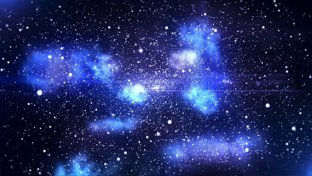 宇宙　CG　銀河　パーティクル　背景　ループ 　青	