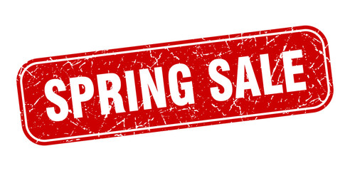 spring sale stamp. spring sale square grungy red sign.