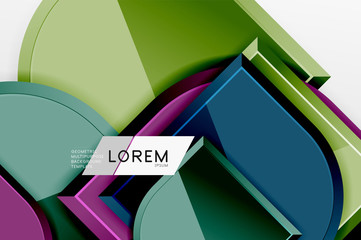 Glossy glass squares with round elements geometric composition. Abstract geometric background with 3d effect composition For Wallpaper, Banner, Background, Card, Book Illustration, landing page