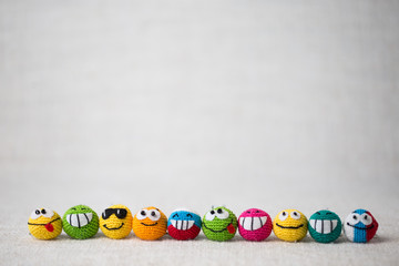 knitted emoticons , background