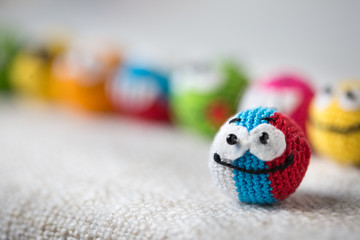 knitted emoticons , background