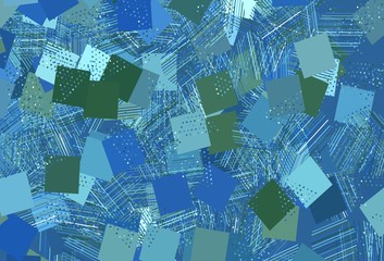 Light Blue, Green vector layout with circles, lines, rectangles.