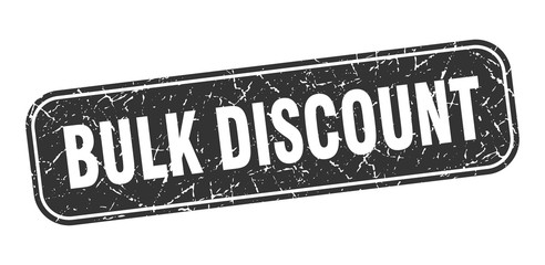 bulk discount stamp. bulk discount square grungy black sign.