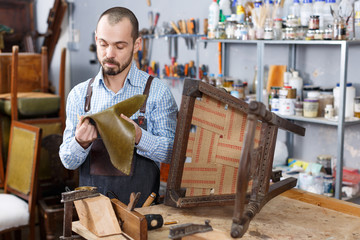 Furniture restorer renovation antique chair