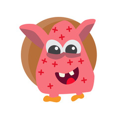 illustration of a pig cute monster