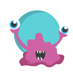 vector illustration of monster cute character