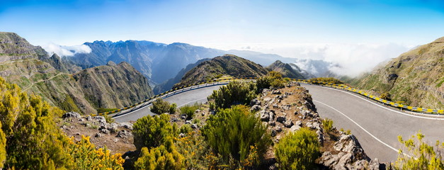 Mountain road on Madeira Island, Portugal