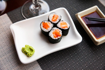Sushi maki with salmon