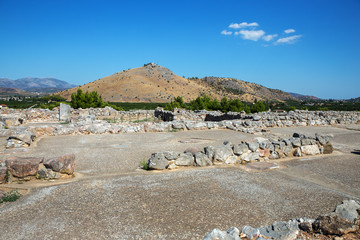 Ruins of ancient acropolis of Tiryns - a Mycenaean archaeological site in Argolis in the...