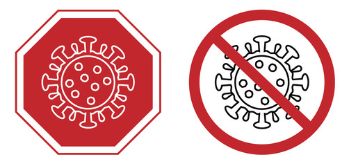 Stop coronavirus icon vector sign