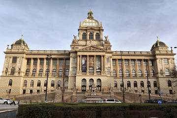 Prague during quarantine caused by Corona virus, National Museum, Czech republic, closed 