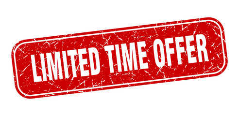 limited time offer stamp. limited time offer square grungy red sign.