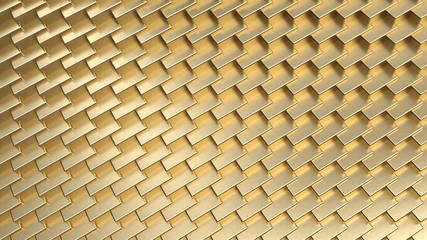 Minimalist golden. Abstract wallpaper background of 3D isometric hexagons pattern. 