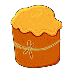 Cake. Hand drawn vector illustration. Easter clipart.