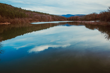 mountain lake landscape blue lake
