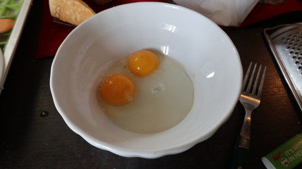 fried egg in a frying pan