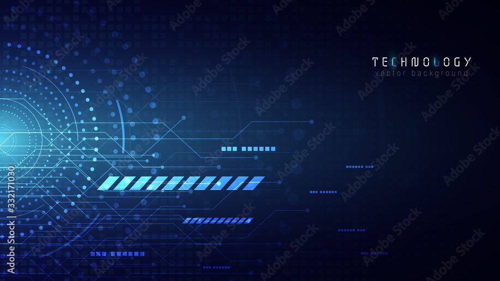 Wall mural blue abstract futuristic speed technology vector background,future technology circuit connect backgr