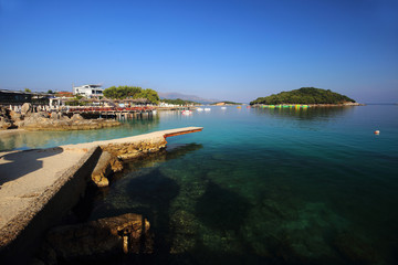  The seaside town of Ksamil in Albania