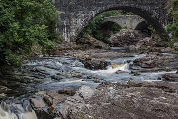 A river scene in the Scottish highlands.