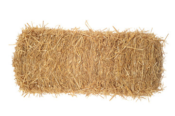 isolated bale of hay on white