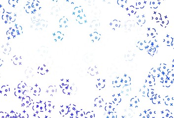 Light BLUE vector background with math elements.