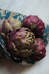 Obraz premium Artichokes Still Life White Background