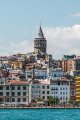 Naklejka premium View of the Galata Tower and Galataport