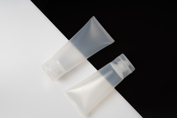white realistic glossy cosmetic tubes