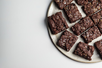 Brownies with sea salt and Demerara sugar