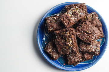 Brownies with sea salt and Demerara sugar