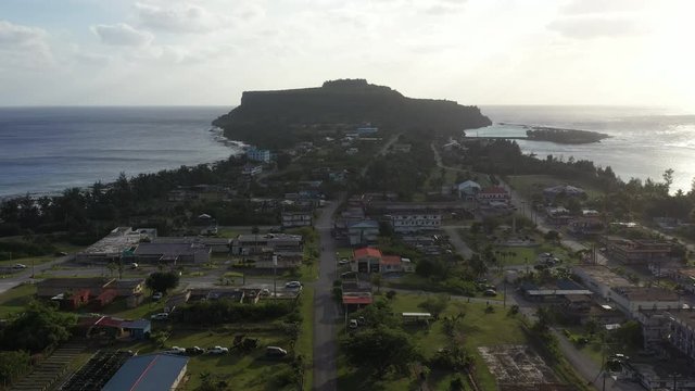 ドローン　ロタ島　ソンソン村　一望　絶景