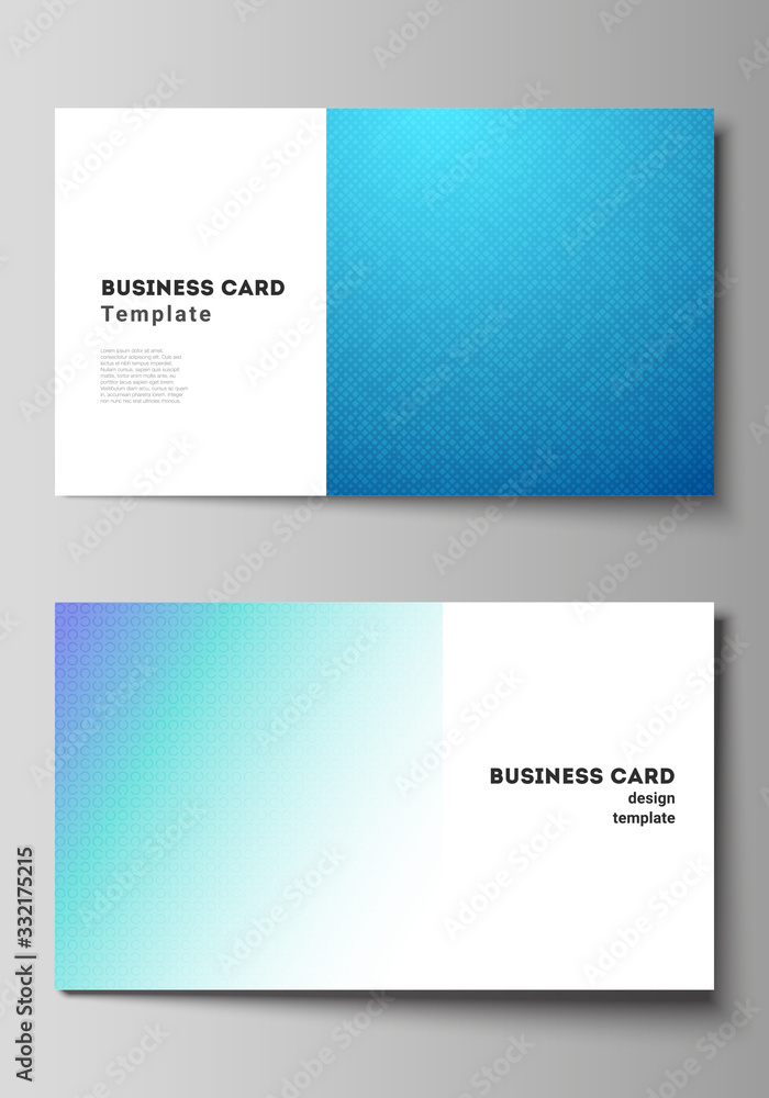 Poster the minimalistic abstract vector illustration of the editable layout of two creative business cards 