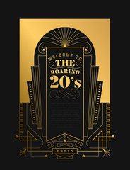 Roaring 20s abstract artdeco luxury frame template