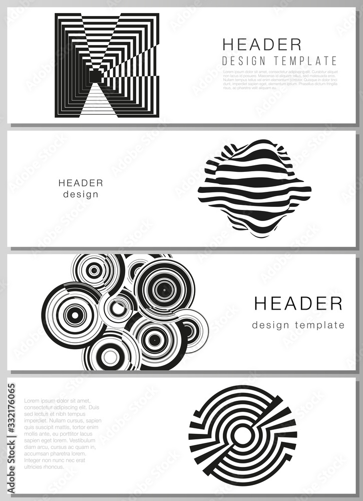 Poster the minimalistic vector illustration of the editable layout of headers, banner design templates. tre
