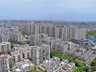 Cityscape of Noida & Indirapuram India. Bird Eye View.