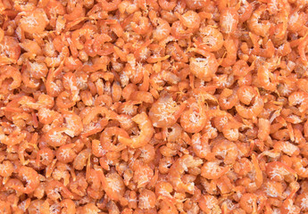 small dried shrimp for background, preservation food.