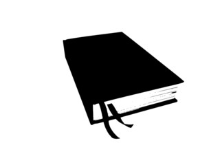 Notebook with 2 bookmarks on white background.