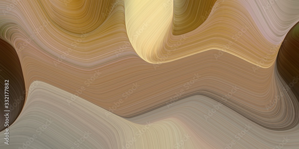 Poster elegant canvas background graphic with abstract waves design with gray gray, very dark green and bro