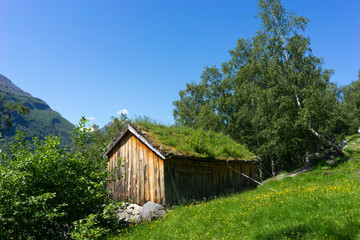 Fototapeta premium Geiranger is a small tourist village in Sunnmore region of Norway.