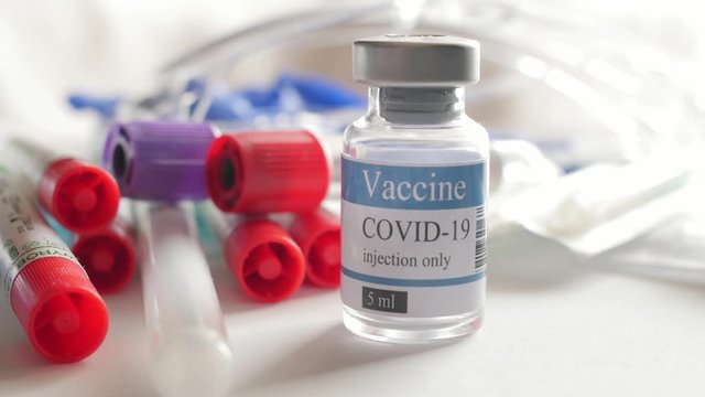 doktor putting vial, covid-19, coronavirus vaccine ampoule, injection