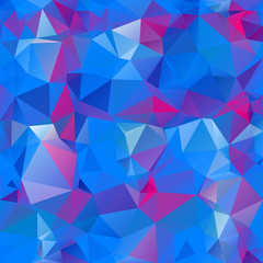 vector abstract irregular polygon square background - triangle low poly pattern - color bright vibrant blue and hot pink magenta