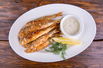 Drum fried with tartar sauce