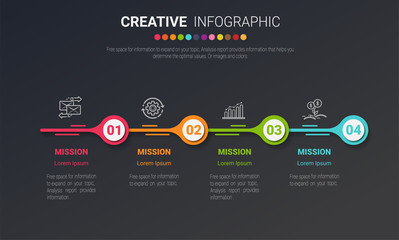 Presentation business infographic template with 4 options. Vector illustration.