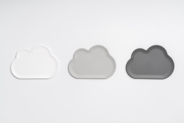 Cloud technology icon for global business concept from the top view on the workplace & desk