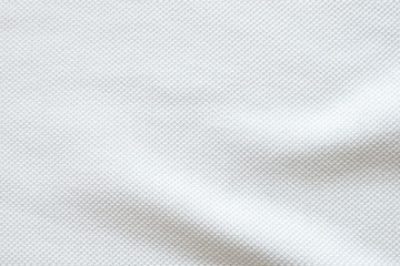 White fabric close up shot of Cotton and polyester Polo shirt. Casual wear over the weekend or...