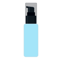 Bottle with spray and cap. Skin care and protection. Vector illustration.