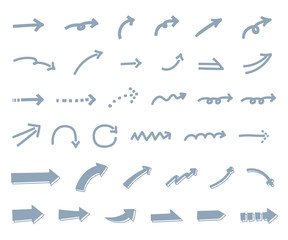 シンプルでおしゃれな矢印／ベクター／イラスト／ブルー