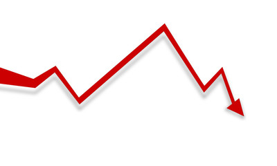 B&ouml;rse Trend Crash negativ rot Business Pfeil