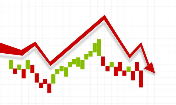 Börse Chart Trend Crash Rezession Entwicklung Abschwung 