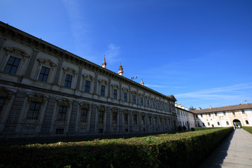 Pavia (PV), Italy - June 09, 2018: Certosa di Pavia area and Carthusian Monastery, Pavia, Lombardy, Italy